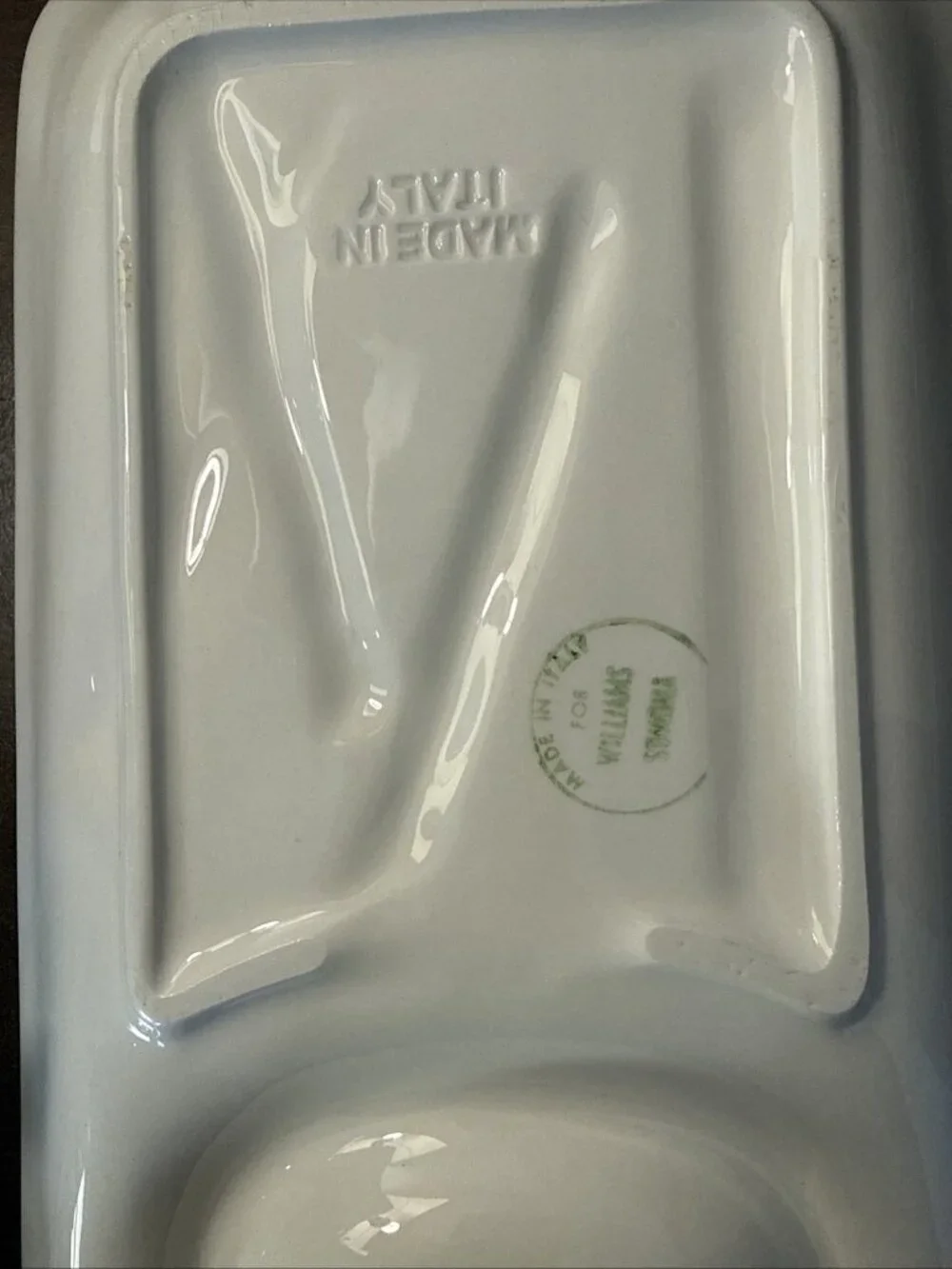 Williams Sonoma Ceramic Pottery Asparagus Platter & Sauce Tray Made in Italy